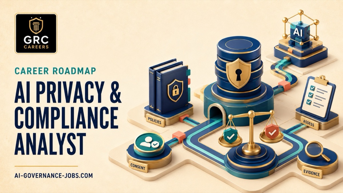 AI Privacy and Compliance Analyst career roadmap: policies, consent, assessment, evidence, and AI governance.