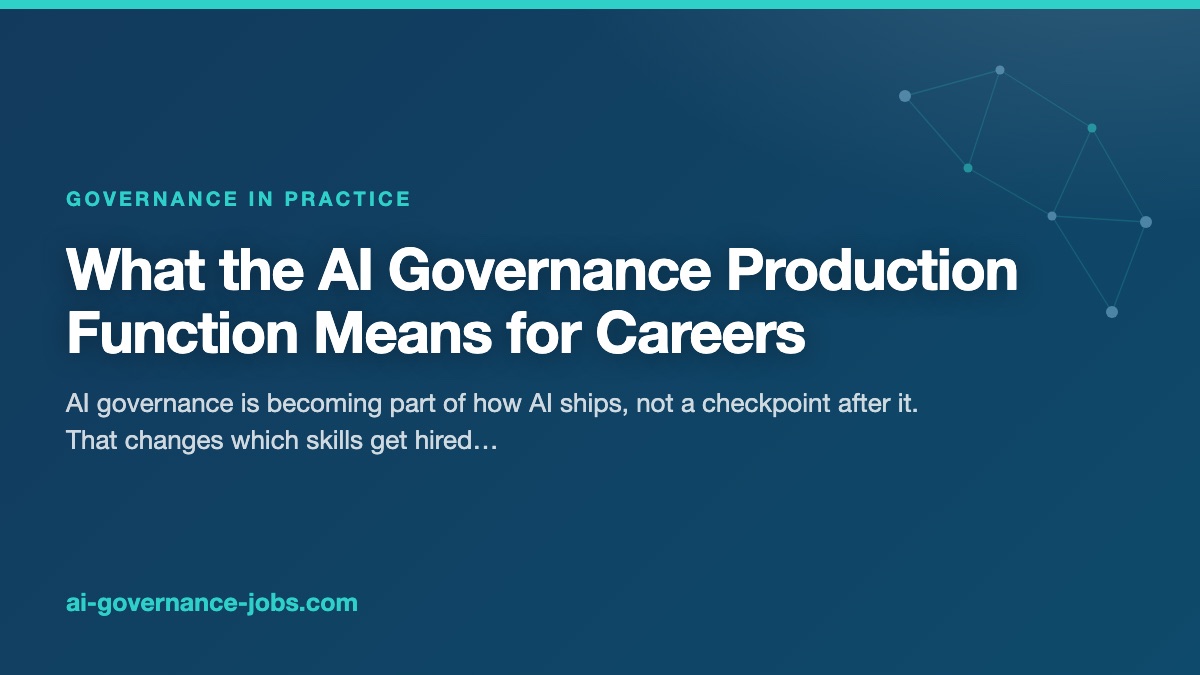 What the AI Governance Production Function Means for Careers