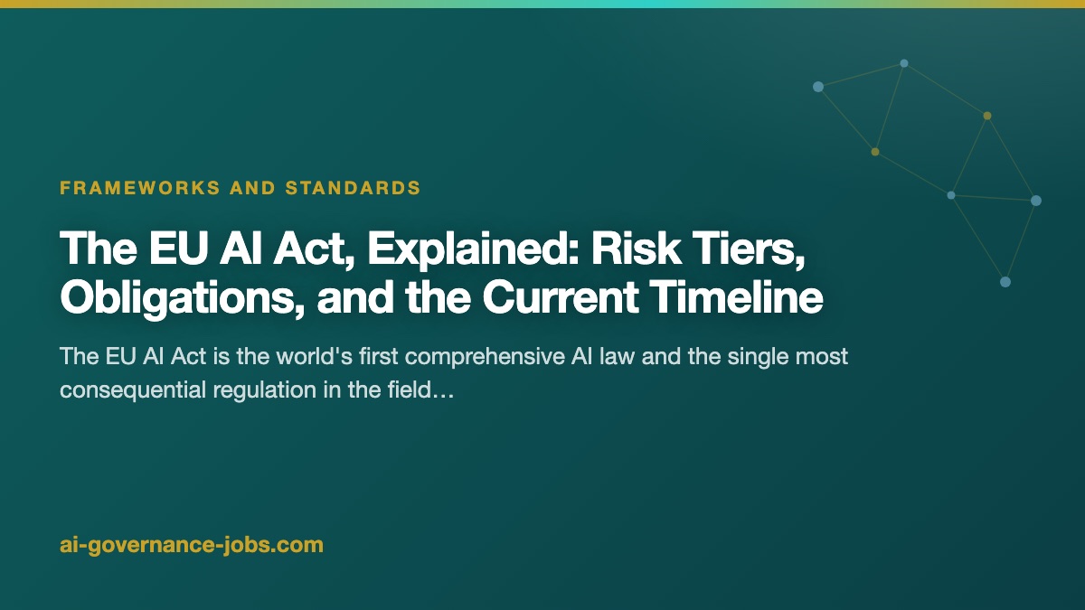 The EU AI Act, Explained: Risk Tiers, Obligations, and the Current Timeline