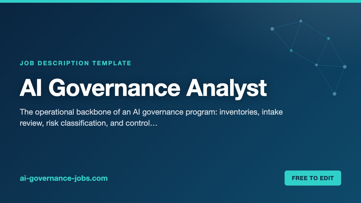 AI Governance Analyst job description template