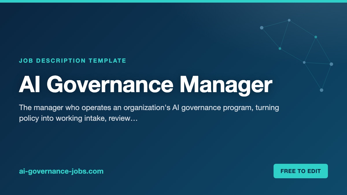 AI Governance Manager job description template
