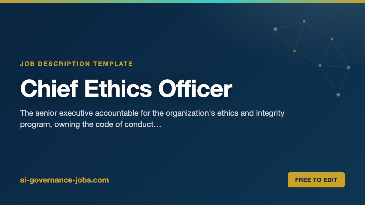 Chief Ethics Officer job description template