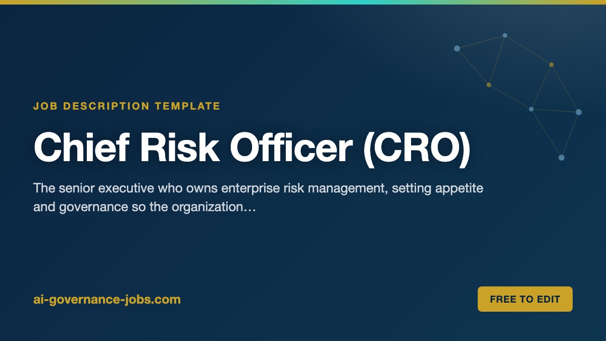 Chief Risk Officer (CRO) job description template
