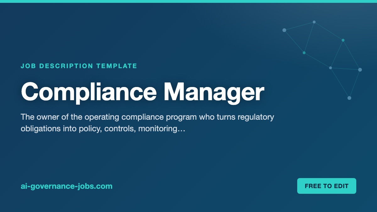 Compliance Manager job description template