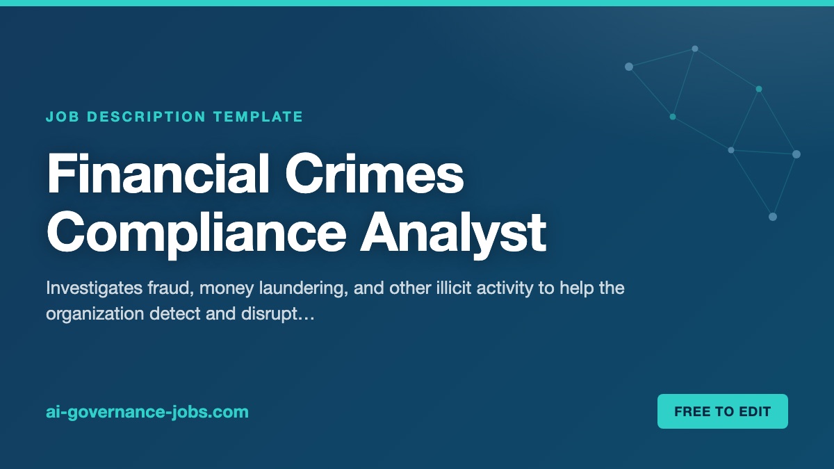 Financial Crimes Compliance Analyst job description template