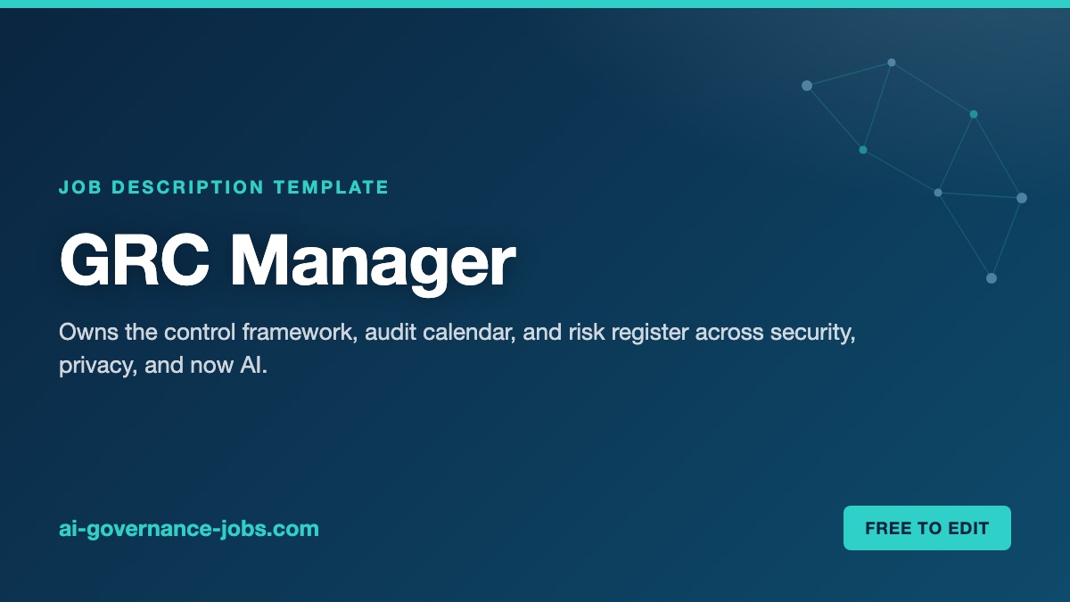 GRC Manager job description template