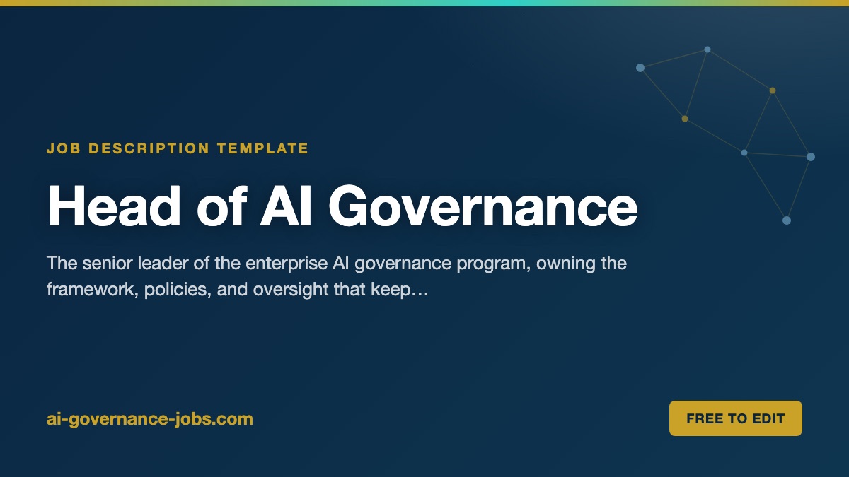 Head of AI Governance job description template
