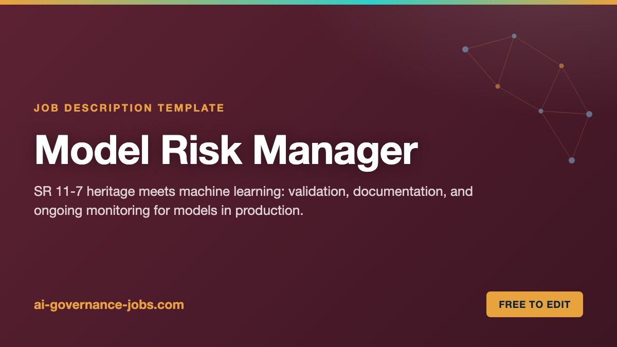 Model Risk Manager job description template