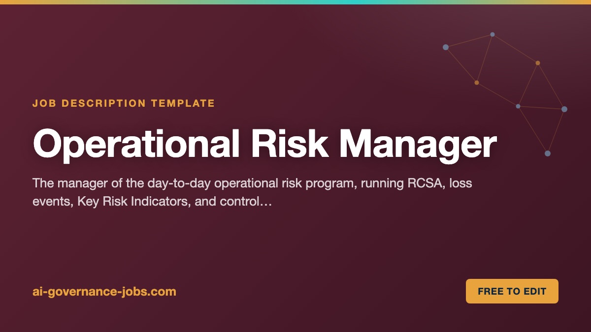 Operational Risk Manager job description template