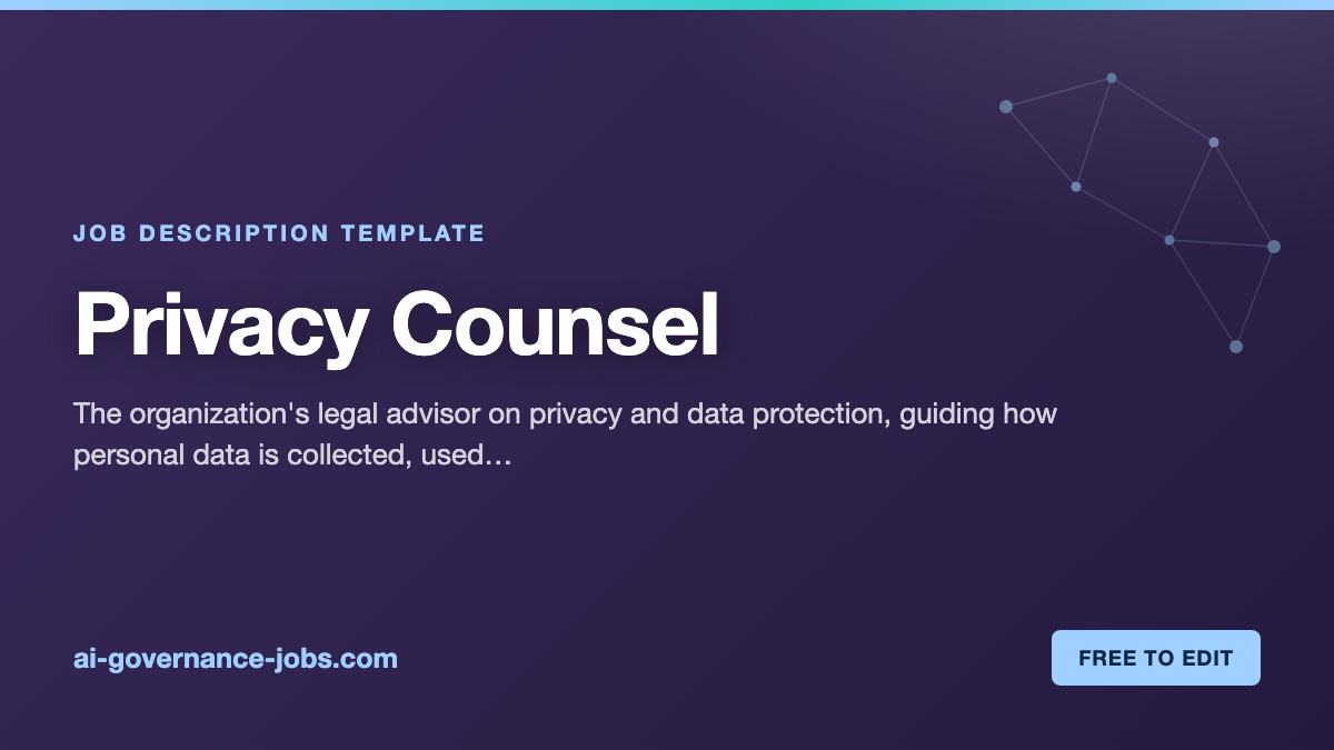 Privacy Counsel job description template