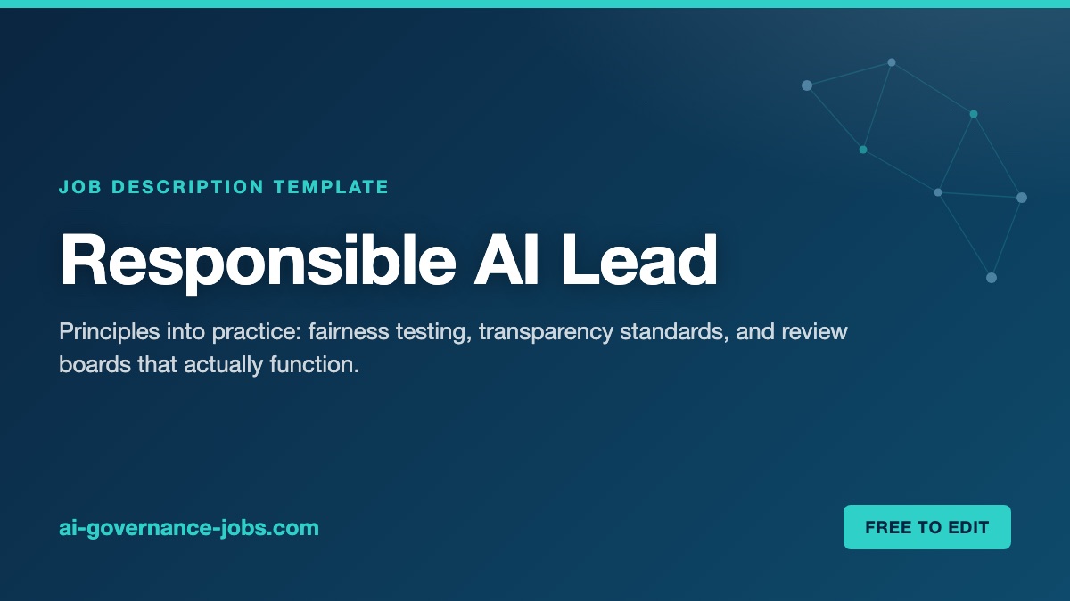 Responsible AI Lead job description template