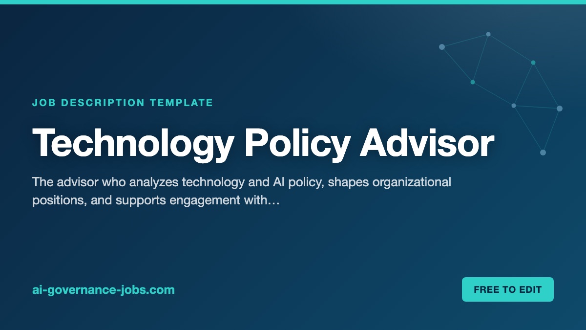 Technology Policy Advisor job description template