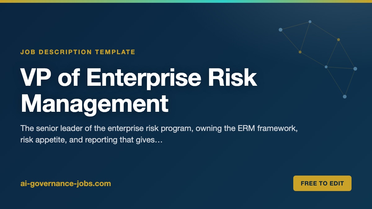 VP of Enterprise Risk Management job description template